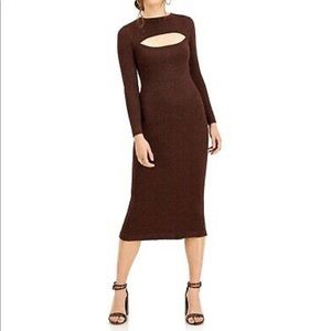 Brown sparkle cut out dress!